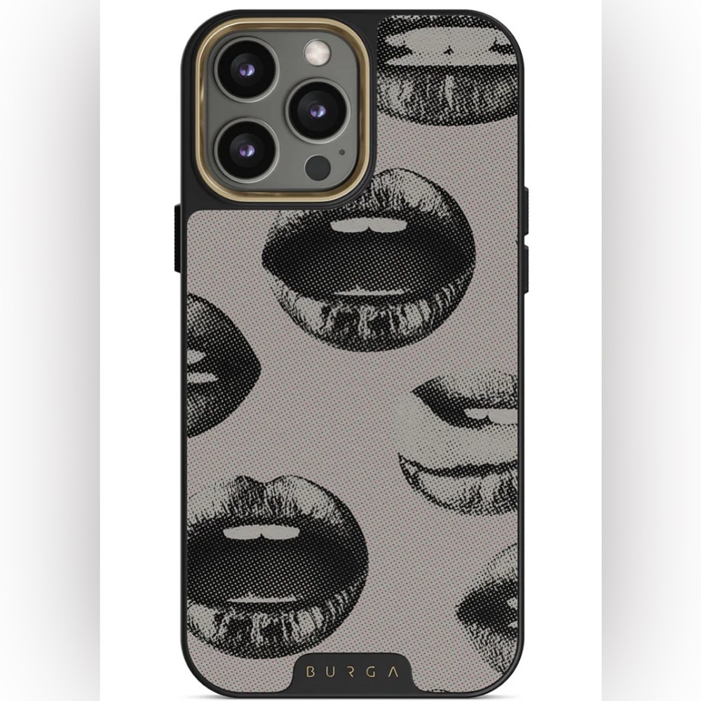 BURGA Grey Lip Print Protective Phone Case